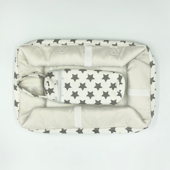 Home Personal Organizer or Diaper Bag White With Grey Stars Removable Di… - Picture 6 of 8